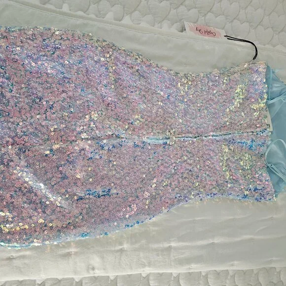 Iridescent ice blue dress Crystal Sky - Picture 5 of 5